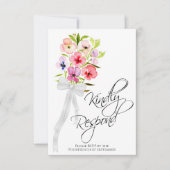Kindly Respond Pansy Wildblumen Bouquet Wedding RSVP Karte (Vorderseite)