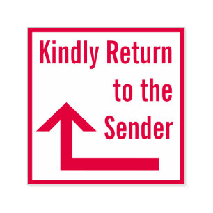 "Kindly Return to the Sender" + Arrow Rubber Brief Permastempel