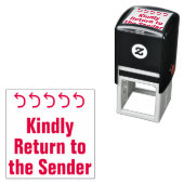 "Kindly Return to the Sender" + Arrow Rubber Brief Permastempel (Beispiel)