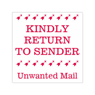 "KINDLY RÜCKKEHR zum ABSENDER" GummiBriefmarke Permastempel