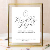 Kindly Sign Minimal Elegantes Script Gästebuch sig