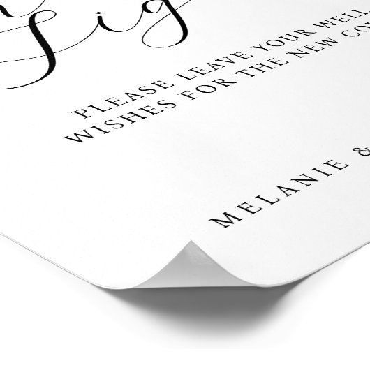 Kindly Sign Minimal Elegantes Script Gästebuch sig (Ecke)