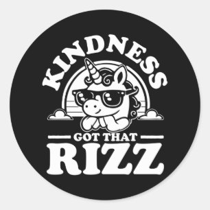 Kindness Anti Bullying Week Einhorn Got Rizz Stick Runder Aufkleber