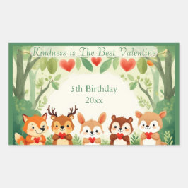 Kindness Best Valentine Nursery Woodland Animals Rechteckiger Aufkleber