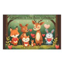 Kindness Best Valentine Woodland Animals Birthday