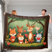 Kindness Best Valentine Woodland Animals Nursery Fleecedecke