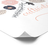 Kindness Botanische Rosa Blume Poster (Ecke)