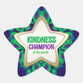 Kindness Champion des Month Star Sticker