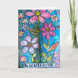 *~**~ KINDNESS Doodle farbenfrohe whimsistische Bl Dankeskarte