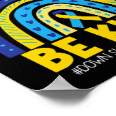 Kindness - Down Syndrome Awareness Blue Yellow Rib Poster (Ecke)