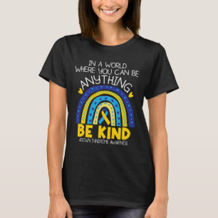 Kindness - Down Syndrome Awareness Blue Yellow Rib T-Shirt