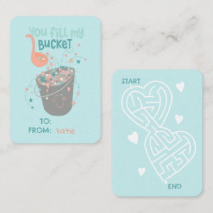 Kindness fördernde Eimer Filler Kinder Valentine Mitteilungskarte