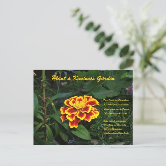 Kindness Garden Gedicht Postcard Postkarte (Stehend Vorderseite)