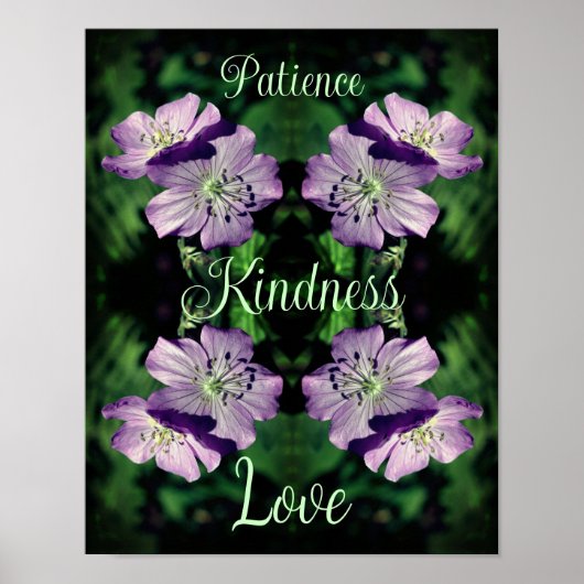 Kindness Geranium Blume Abstrakt Inspiration Poster (Vorne)