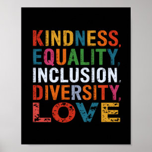 Kindness Gleichheit Inklusion Diversity Liebe Sozi Poster