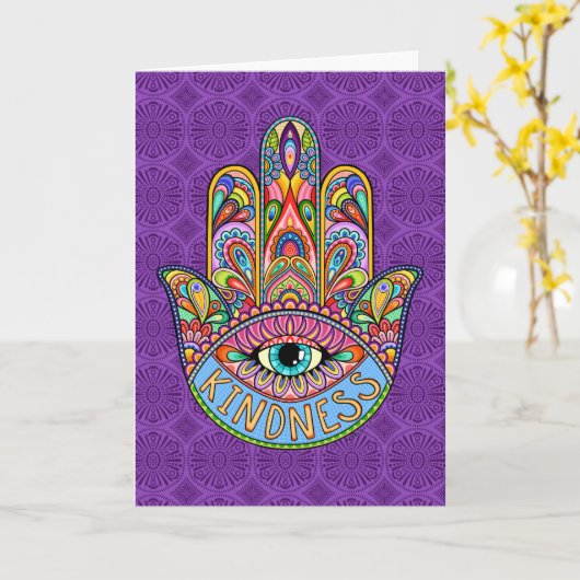 Kindness Hamsa Greeting Card Karte (Gelbe Blume)