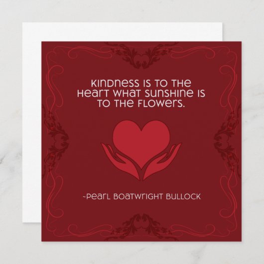 Kindness Inspiration Note Card in Rot Save The Date (Vorne/Hinten)
