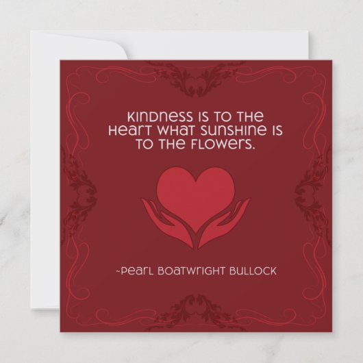 Kindness Inspiration Note Card in Rot Save The Date (Vorderseite)