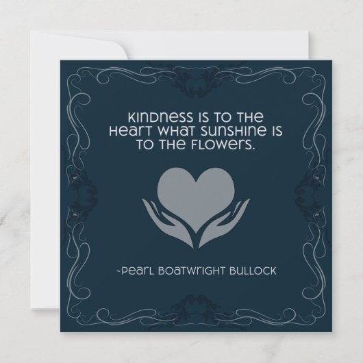 Kindness Inspirational Note Card in Blau Save The Date (Vorderseite)