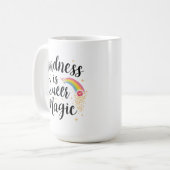Kindness Is Queer Magic Rainbow Quote LGBTQ+ Kaffeetasse (Vorderseite Links)