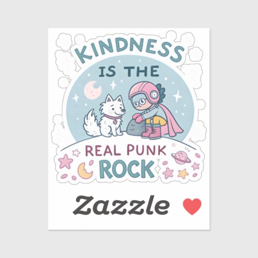 Kindness ist der echte Punk Rock Sticker — Niedlic (Blatt)
