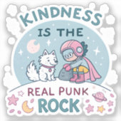 Kindness ist der echte Punk Rock Sticker — Niedlic (Vorderseite)