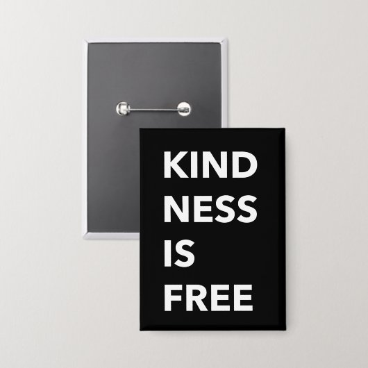 KINDNESS IST FREI Fett Typografy Button (Vorderseite/Rückseite)