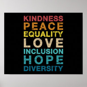 Kindness Liebe Diversity Vintag LGBT Stolz Poster