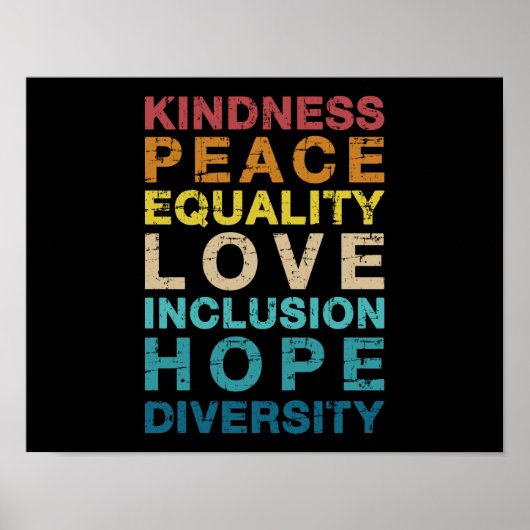 Kindness Liebe Diversity Vintag LGBT Stolz Poster (Vorne)