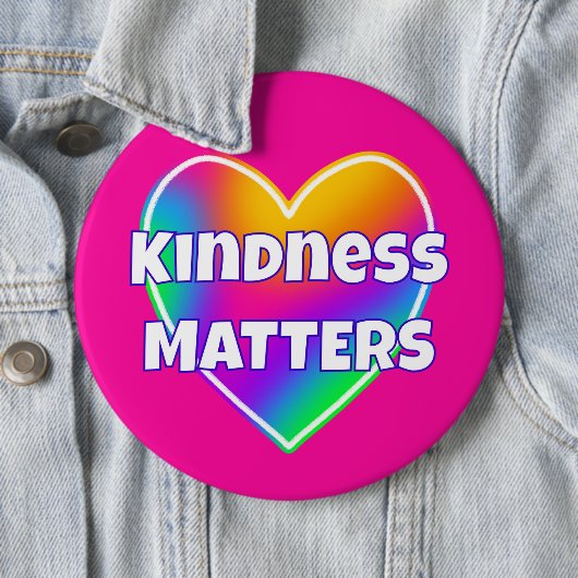 Kindness Matches Rainbow Heart Button (Beispiel)