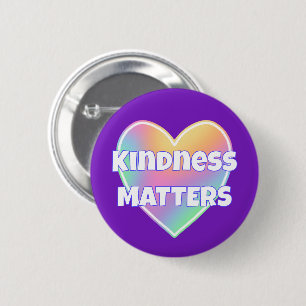 Kindness Matches Rainbow Heart Button