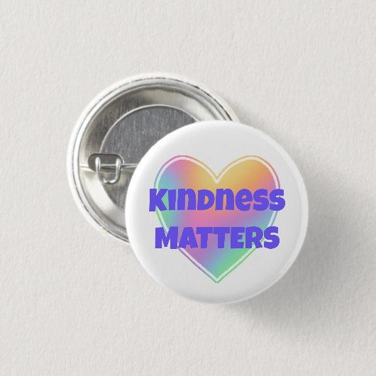 Kindness Matches Rainbow Heart Button (Vorne & Hinten)