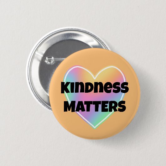 Kindness Matches Rainbow Heart Button (Vorne & Hinten)