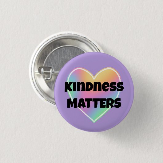 Kindness Matches Rainbow Heart Button (Vorne & Hinten)