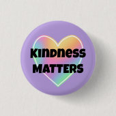 Kindness Matches Rainbow Heart Button (Vorderseite)