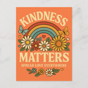 Kindness Materie Retro Rainbow Art Feiertagspostkarte