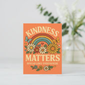 Kindness Materie Retro Rainbow Art Feiertagspostkarte (Stehend Vorderseite)