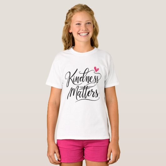 Kindness Matters Elegant Script with Heart T-Shirt (Vorne ganz)