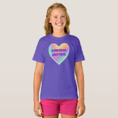 Kindness Matters Rainbow Heart Girls' T - Shirt (Vorne ganz)