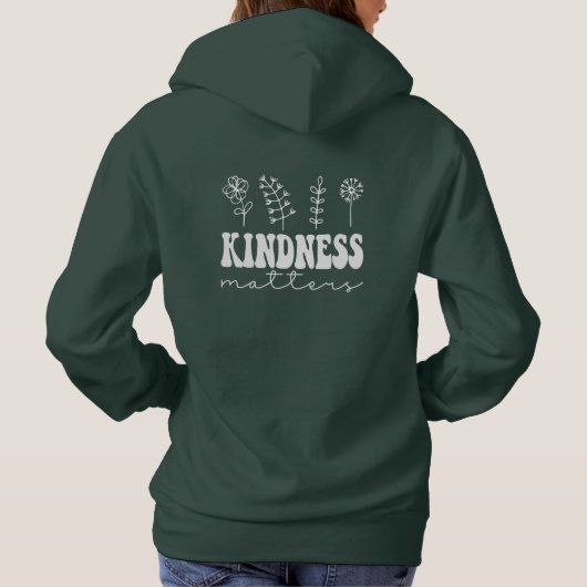 Kindness Matters Retro Boho Floral Hoodie (Rückseite)