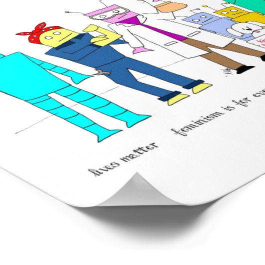 Kindness Matters Robots Poster (Ecke)