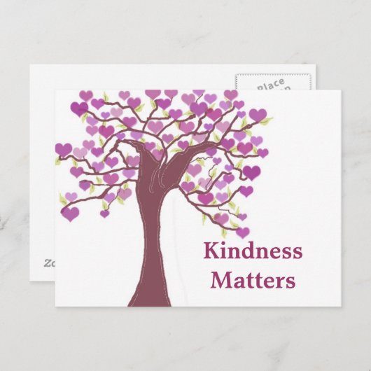 Kindness Matters Tree of Hearts Postkarte (Vorne/Hinten)