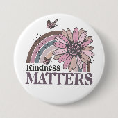 Kindness Matts Retro Butterfly Boho Rainbow Button (Vorderseite)