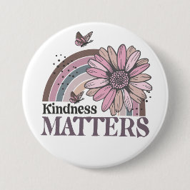 Kindness Matts Retro Butterfly Boho Rainbow Button