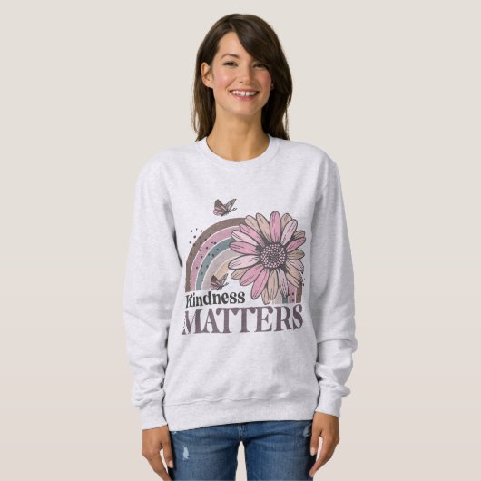Kindness Matts Retro Butterfly Boho Rainbow Sweatshirt (Vorne ganz)