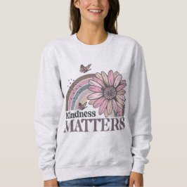 Kindness Matts Retro Butterfly Boho Rainbow Sweatshirt
