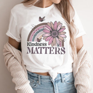 Kindness Matts Retro Butterfly Boho Rainbow T-Shirt