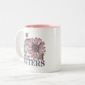 Kindness Matts Retro Butterfly Boho Rainbow Zweifarbige Tasse (Vorderseite Links)