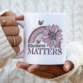 Kindness Matts Retro Butterfly Boho Rainbow Zweifarbige Tasse