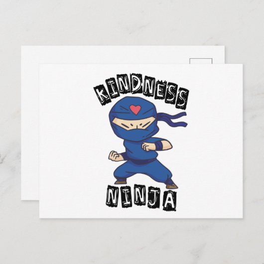 Kindness Ninja, Kampf gegen Mobbing Postkarte (Vorne/Hinten)